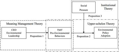 How does environmental leadership cause adoption of environmental policy?